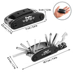 Wotow Bike Repair Tool Kit - 16 In 1 Bicycle Multitool Portable Mountain Bike Tool Cycling Maintenance, Bike Hex Key Wrench & Bi