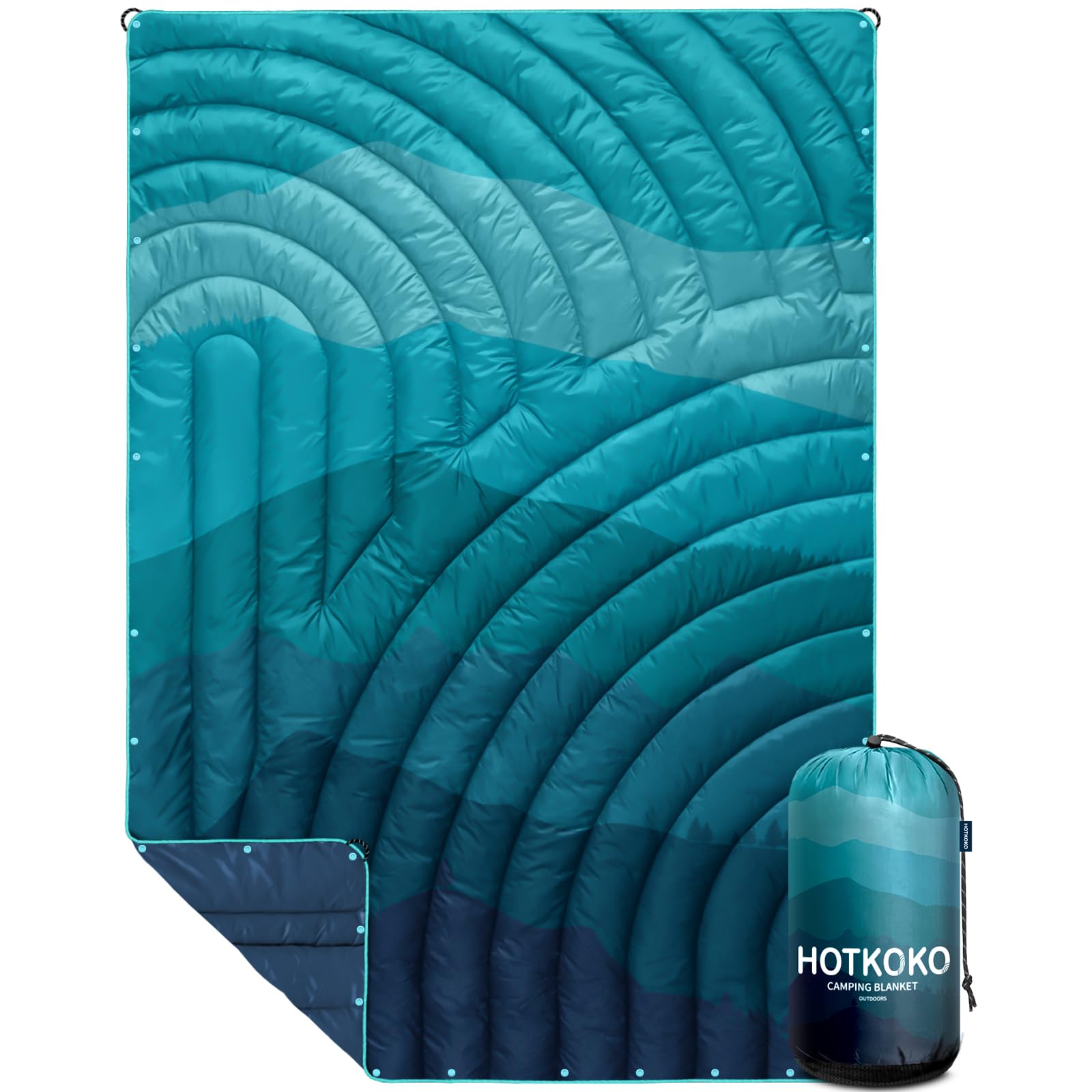 hotkoko Camping Blanket,Lightweight Puffy Printed Outdoor Blanket for Camping,Traveling, Stadium, Hiking, Picnics