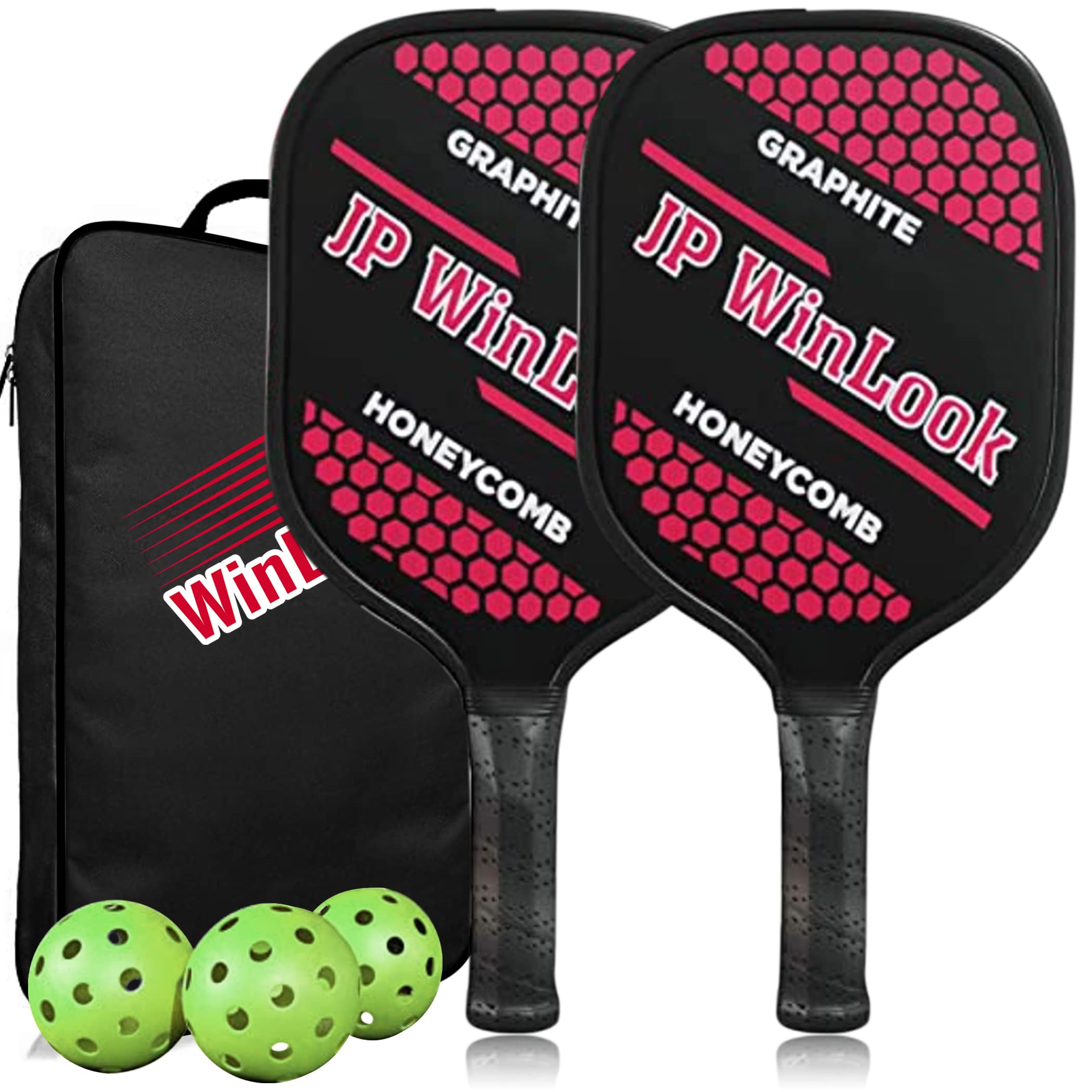 Jp Winlook Pickleball Paddles Set With Graphite Face, Lightweight, Starter To Professional, Indoor/Outdoor, Men & Women, Usapa A