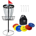 SGSPORT Disc Golf Basket with Discs | Portable Disc Golf Target with Heavy Duty 24-Chains Disc Golf Course Basket, Come with 6pc