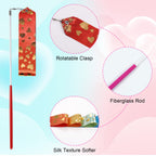 Savita 2Pcs Dance Ribbon, Love Heart Patterns & Gradient Dance Ribbon Gymnastics Dance Ribbon Streamer With Stick 78.7In Long Rh