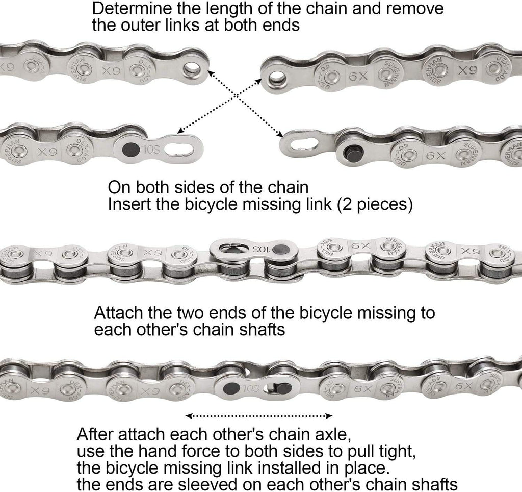 Qkurt Bike Chain Splitter + 3 Pairs Bicycle Missing Link, Universal Bike Chain Cutter Breaker Tool With Chain Hook For 7 8 9 10