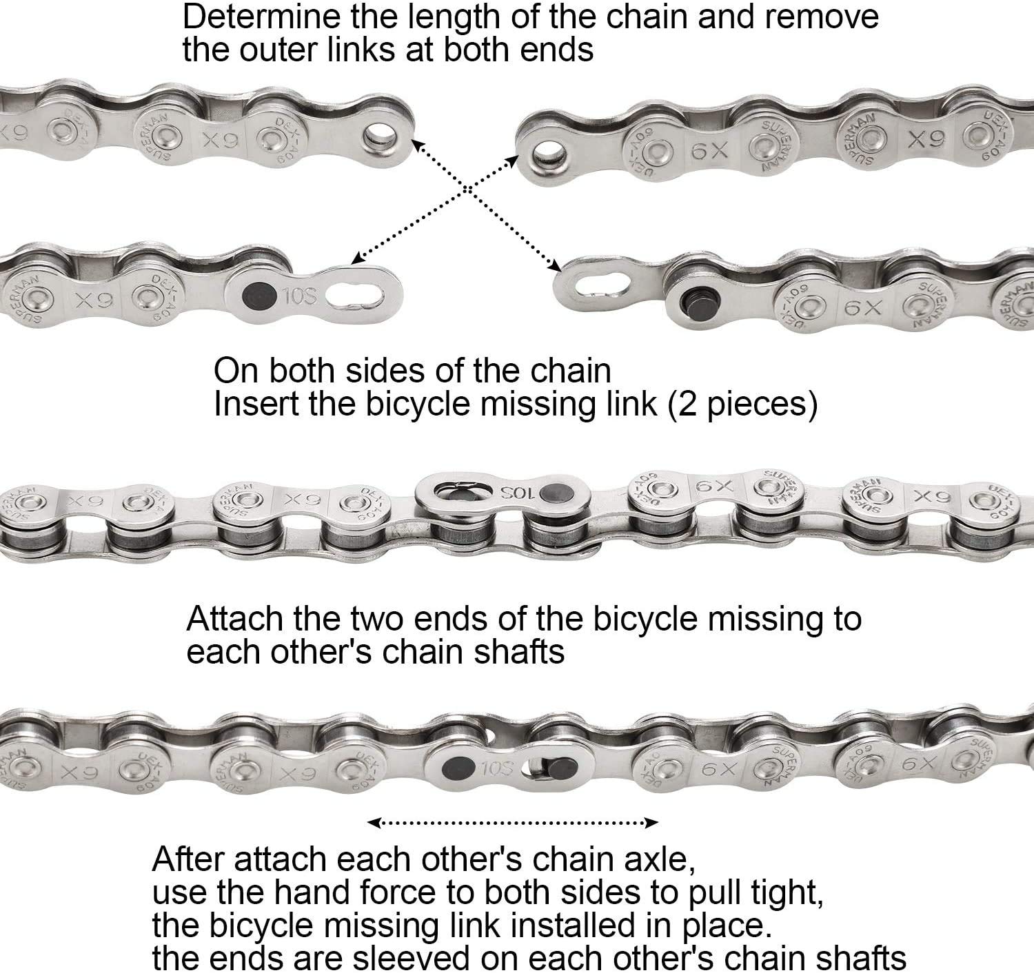 Qkurt Bike Chain Splitter + 3 Pairs Bicycle Missing Link, Universal Bike Chain Cutter Breaker Tool With Chain Hook For 7 8 9 10