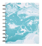 Talia Discbound Notebooks, Planner, Customizable, (Ymarble Flow Turquoise Wsilver Discs, Letter (85In X 11In))