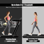 Goplus 2 In 1 Folding, Superfit Under Desk Electric Treadmill, 2.25Hp Installation-Free With Blue Tooth Speaker, Remote Control,