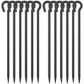 18 Inch Rebar Stakes With Loop 12 Pack Camping Tent Ground Anchors Heavy Duty 1/2 Inch Diameter Metal Tree Stakes And Supports F