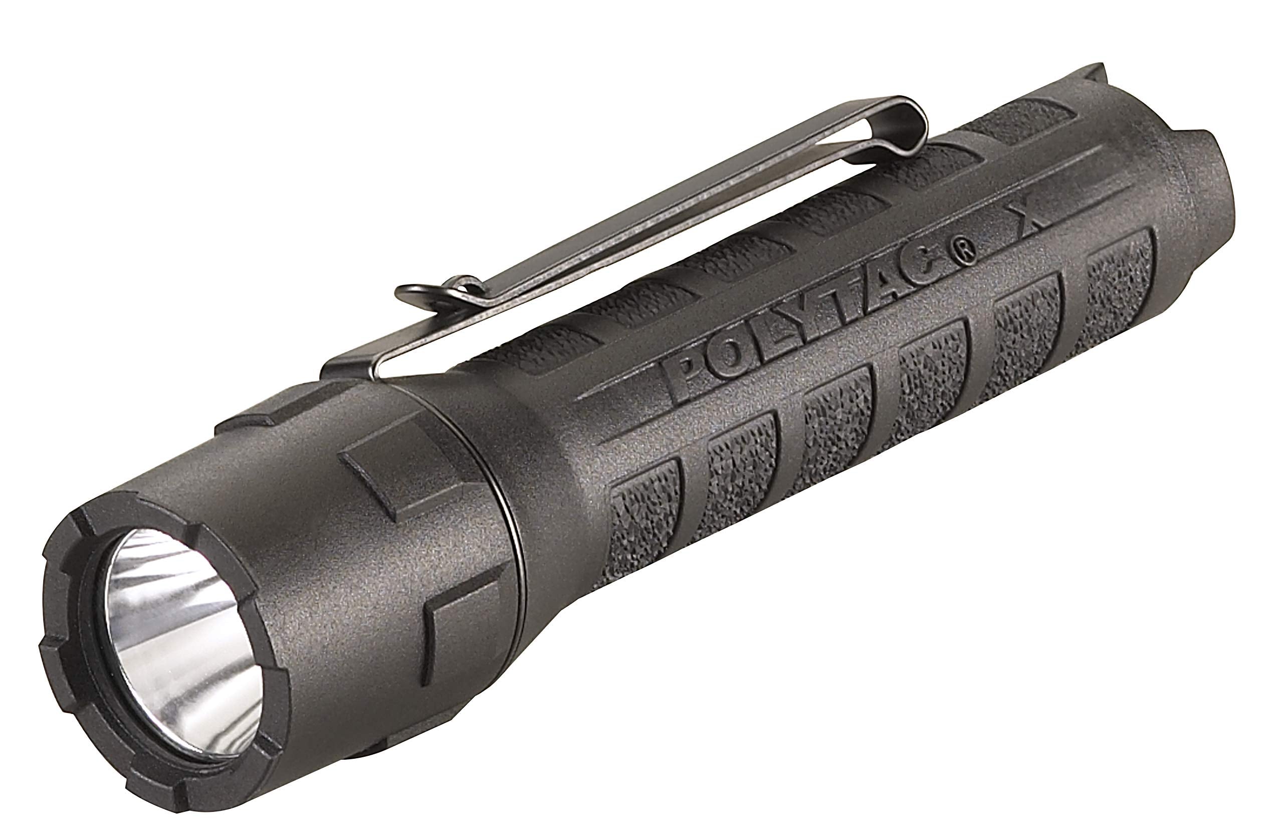 Streamlight 88600 PolyTac X 600-Lumen Multi-Fuel Professional Tactical Flashlight, Clear Retail Packaging, Black