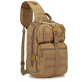 VTACOUTV Tactical Sling Bag Backpack, Military Rover Shoulder Pack, EDC Molle Assault Range Bag for Men (Khaki)
