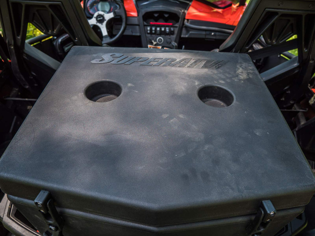 Superatv Heavy Duty Rear Insulated Cooler/Cargo Box For 2013+ Can-Am Maverick  2014+ Can-Am Maverick Max  Multi Function Utv Sto