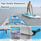 Karltion Paddle Board Cooler Bag, Waterproof Portable Deck Bag With Top Mesh Pocket,Kayak Cooler Bag With Side Pouches For Water