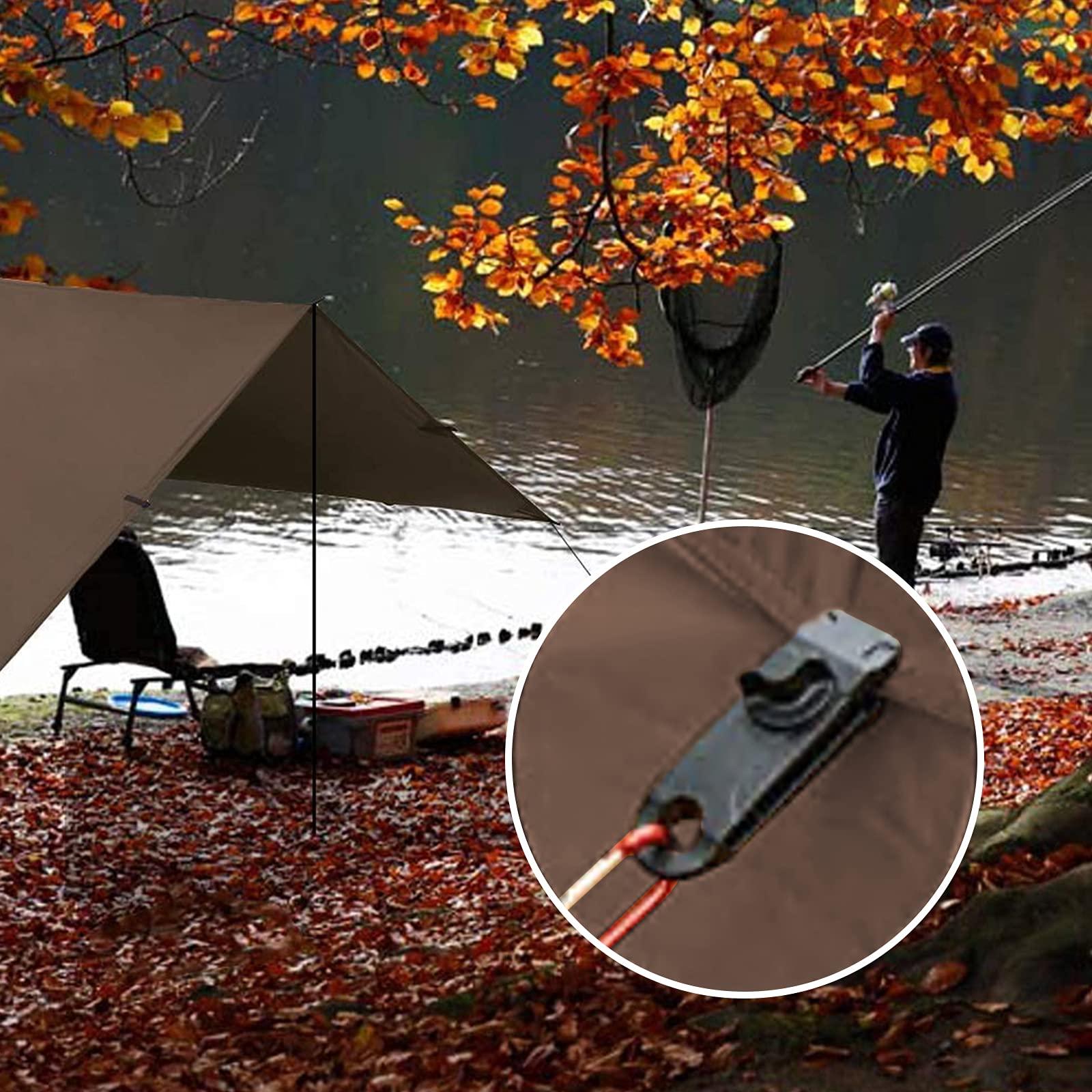 Kalinco Camping Tarp Waterproof, 10X12Ft Hammock Rain Fly Tarp Tent, Multifunctional Tent Footprint, Lightweight And Compact For