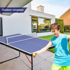 Hookung Table Tennis Table Ping-Pong Tables Set - 100 Preassembled Foldable & Portable Ping Pong Family Game Tables For Outdoor