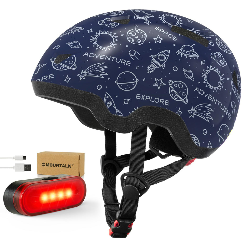 Kids Bike Helmet with Light, Adjustable Helmets from Infant/Toddler/Baby to Children Girls and Boys, Age 2-4/3-6 Years Old,Galax