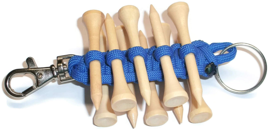 Redvex Paracord Golf Tee Holder - Blue - Holds 10 Golf Tees