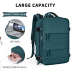 Coowoz Large Travel Backpack For Women Men,Carry On Flight Approved,Hiking Waterproof Outdoor Sports Rucksack Casual Daypack Fit