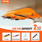 Vevor Kayak Ceiling Storage Rack, Ceiling Storage Rack For 2 Kayak Canoe Sup, Adjustable Height Overhead Kayak Holder Hanger Wit
