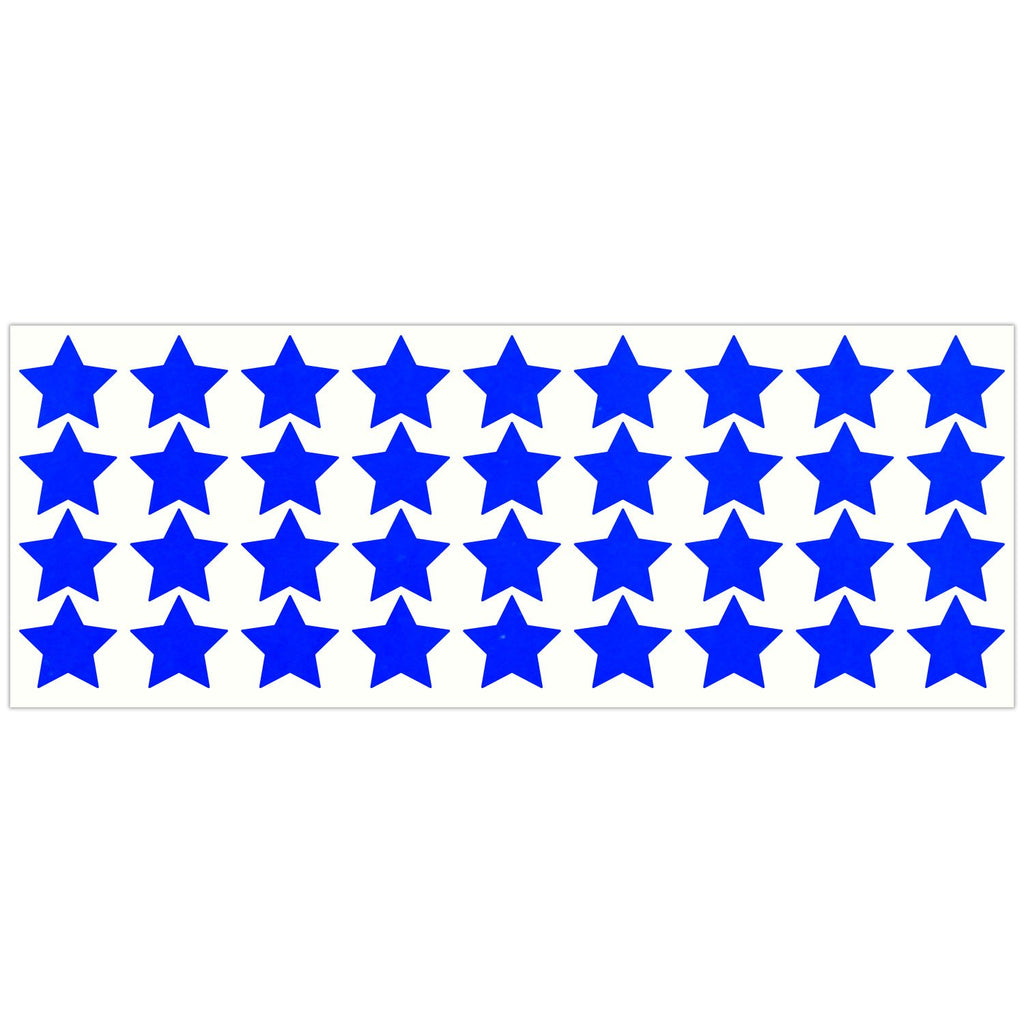 Litemark Reflective Blue 1 Inch Stars Sticker Decals For Helmets, Bicycles, Strollers, Wheelchairs And More - Pack Of 36