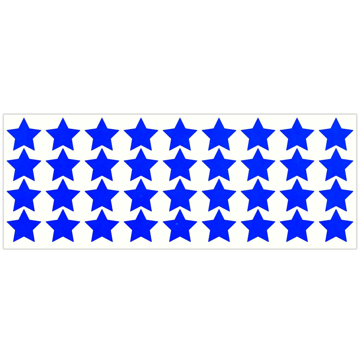 Litemark Reflective Blue 1 Inch Stars Sticker Decals For Helmets, Bicycles, Strollers, Wheelchairs And More - Pack Of 36