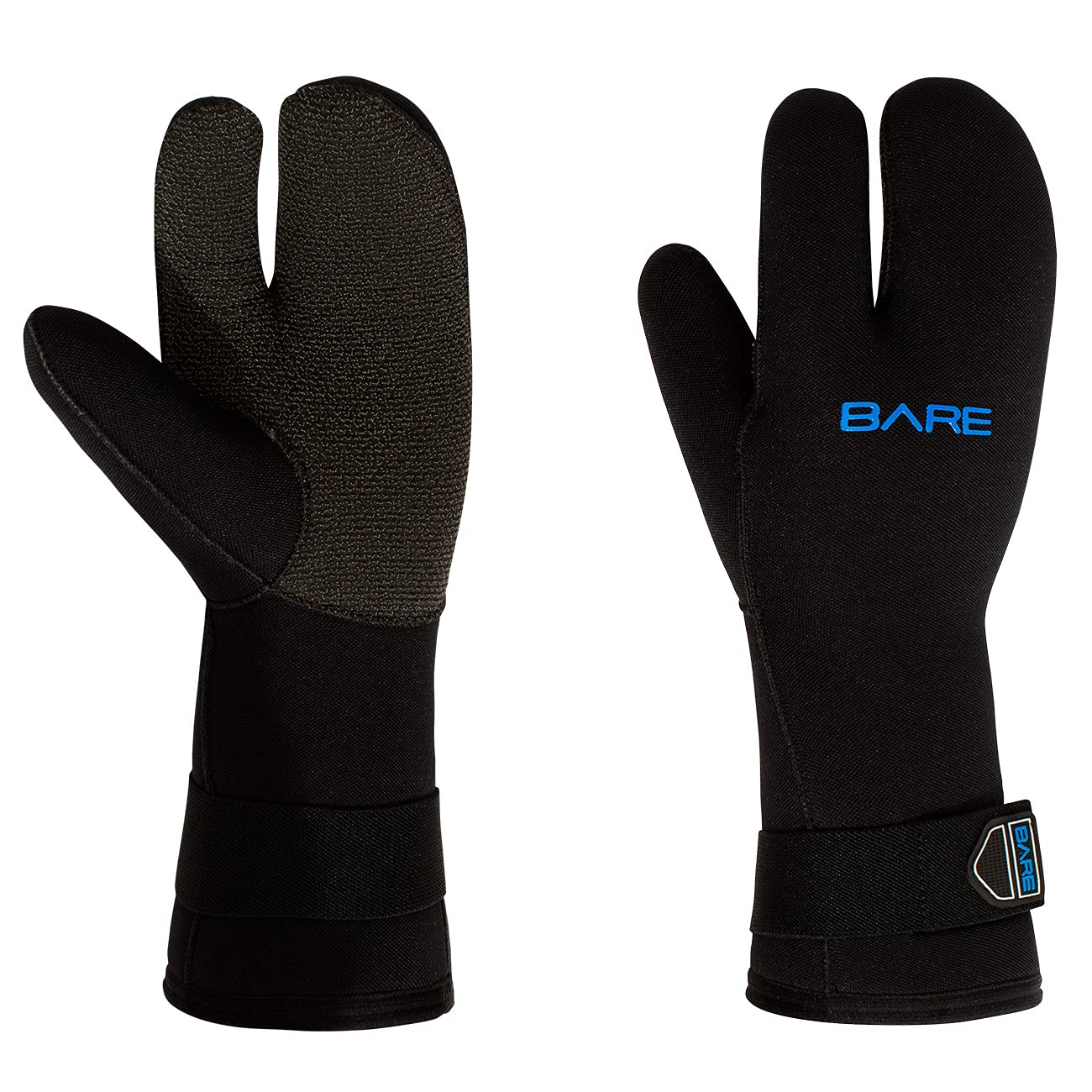 Bare 7Mm K-Palm 3-Finger Mitt  Designed For Scuba Diving In Colder Waters  3 Finger Design Provides Extra Warmth  Kevlar Materia
