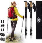 Carbon Fiber Trekking Poles -Ayamaya Collapsible Lightweight Hiking Walking Sticks With Natural Cork Grips, Quick Locks 4 Season