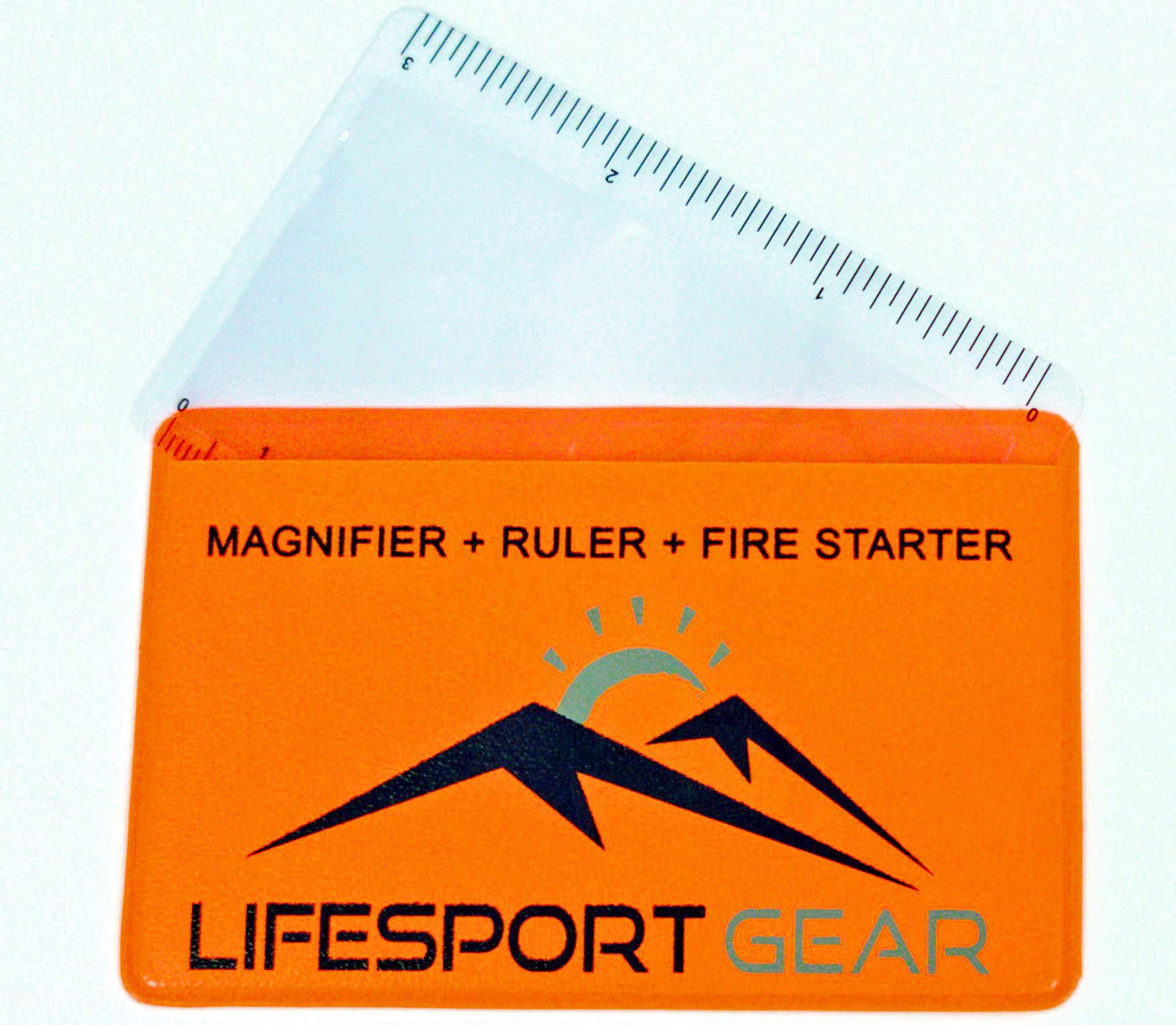 Lifesport Gear Fresnel Lens Pocket Magnifier Credit Card Wallet Size 6 Pack, Portable Ruler and Emergency Solar Fire Starter, Co