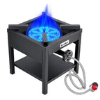 Bestfire 260,000 Btu Outdoor Propane Gas Stove With 0-30 Psi Adjustable Regulator And Steel-Braided Hose For Outdoor Home Cookin