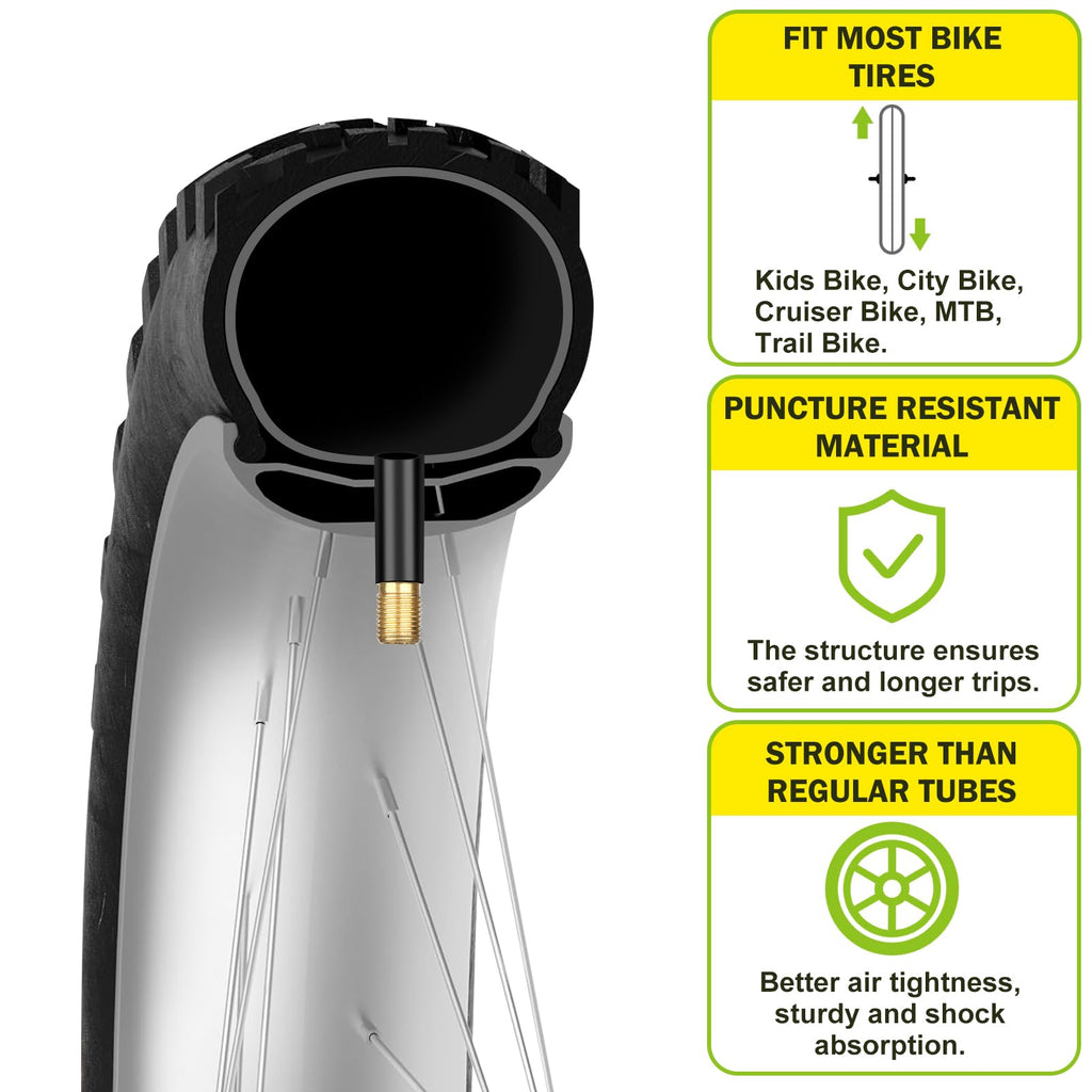 Hydencamm 2 Pack 18 Inch Bike Tube Fit 1.75/1.95/2.125 with 32mm Schrader Valve, 18x1.95 Bicycle Tube with 2PCS Levers, 18x2.125