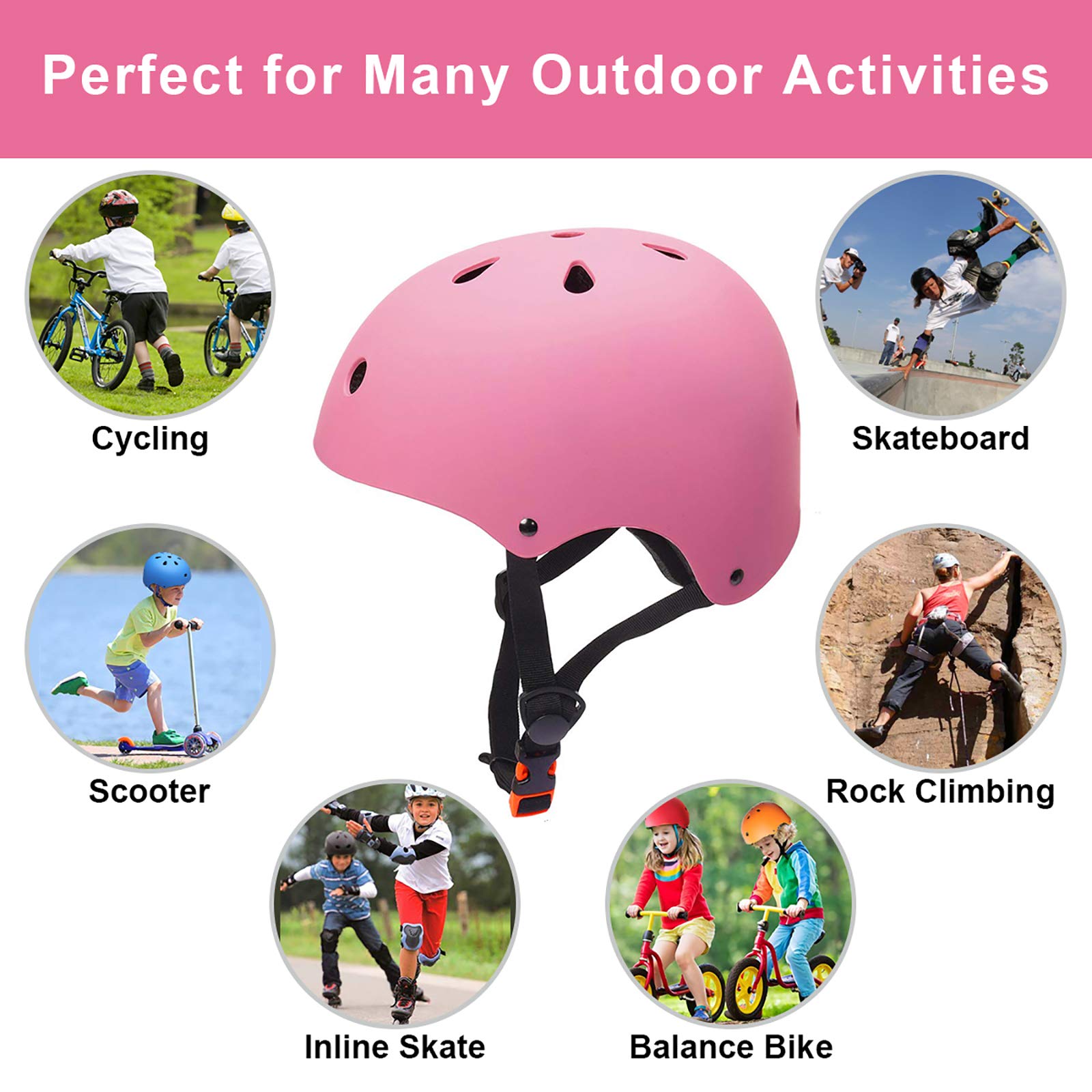 Glaf Toddler Helmet 2-4 Years Kids Bike Helmets for 8-14 Years Old Baby Girls Boys Multi-Sport Helmet Adjustable Skateboard Bicy