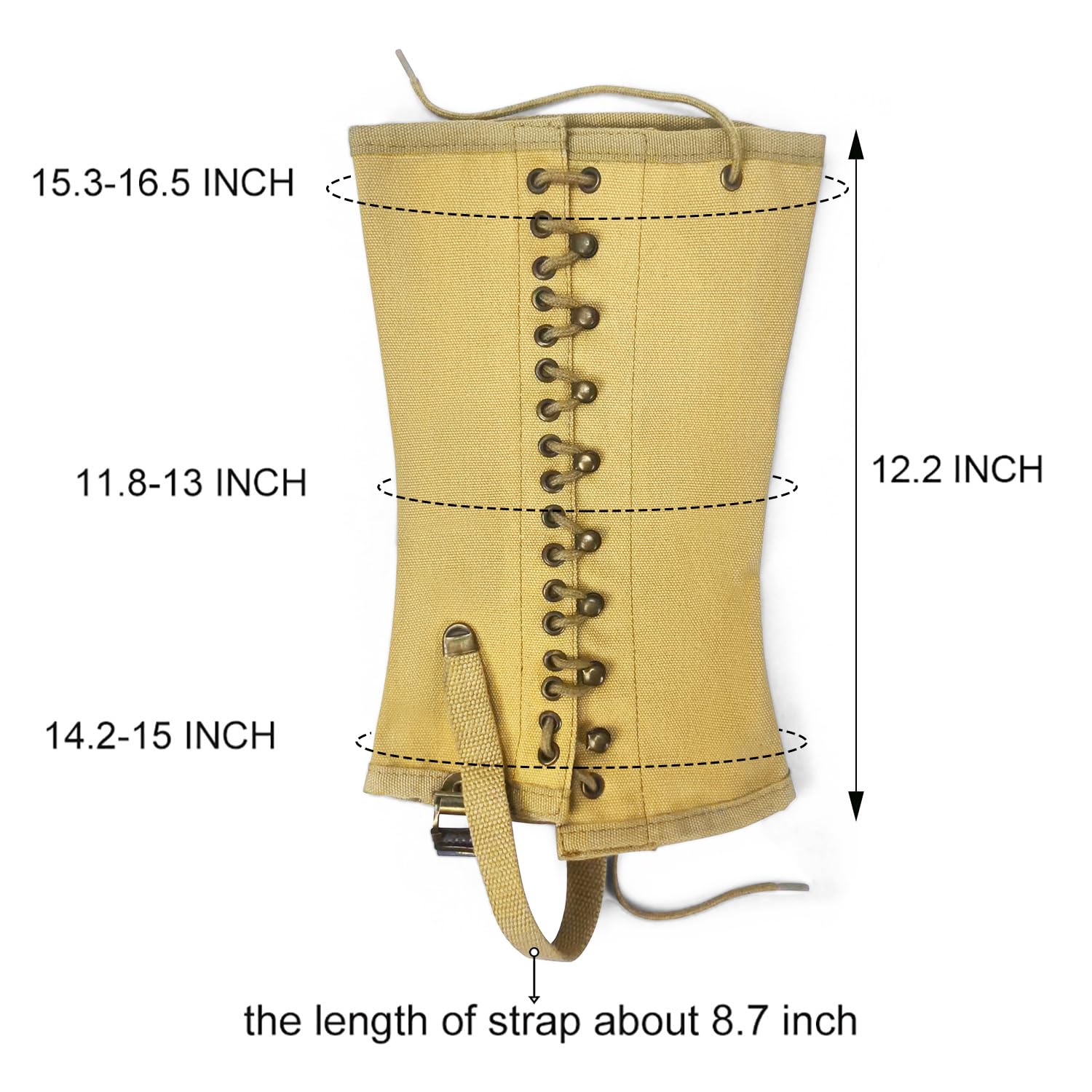 Smont Ww2 Us. M1936 Gaiters Leggings Repro Wwii Soldier Canvas Puttee For Hiking Climbing Khaki