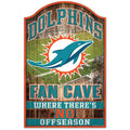 Wincraft NFL Miami Dolphins 05494013 Wood Sign, 11 x 17, Black