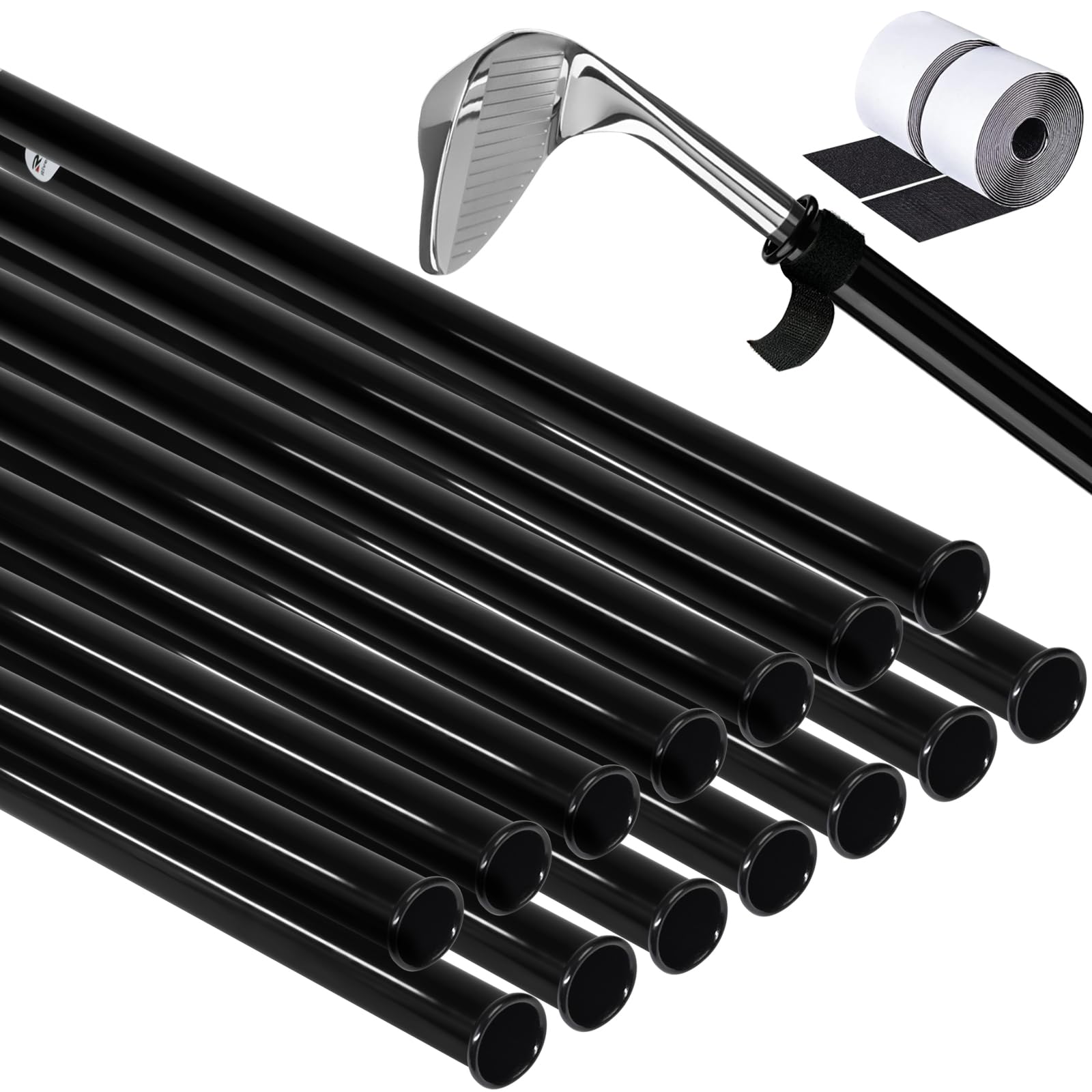 River Hill Golf 14 Pcs Golf Bag Tubes, Golf Club Tubes for Golf Bag w/hook and loop Tape, 1.24&1.34 Diameter, 34.3 Length Divide
