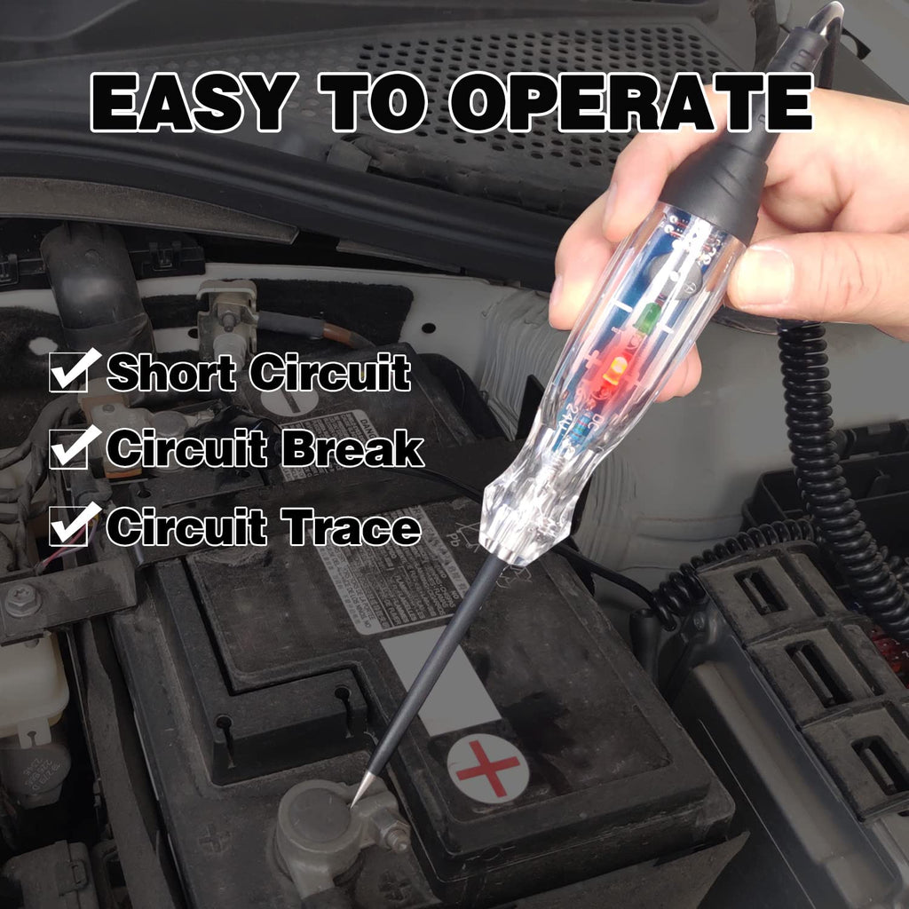 Awblin Automotive Buzzer Test Light, Dc 6-24V Dual Color Led Bulb Auto Circuit Tester, Electric Tester Light Tool Probe For Car