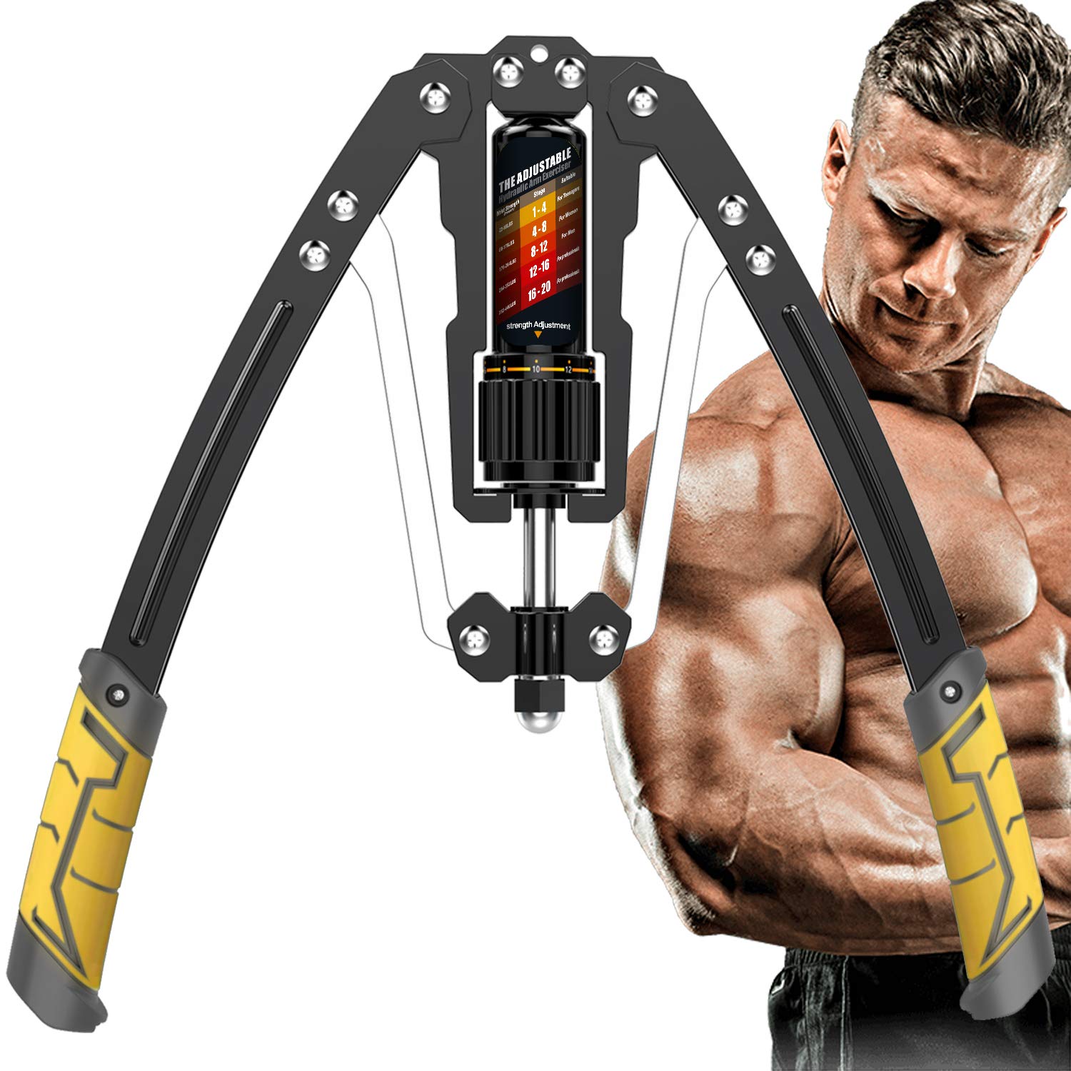 East Mount Twister Arm Exerciser - Adjustable 22-440Lbs Hydraulic Power, Home Chest Expander, Shoulder Muscle Training Fitness E
