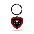 Rico Industries Ncaa Georgia Bulldogs Ncaa Rhinestone Heart Colored Keychain, Red, 3-Inches In Length