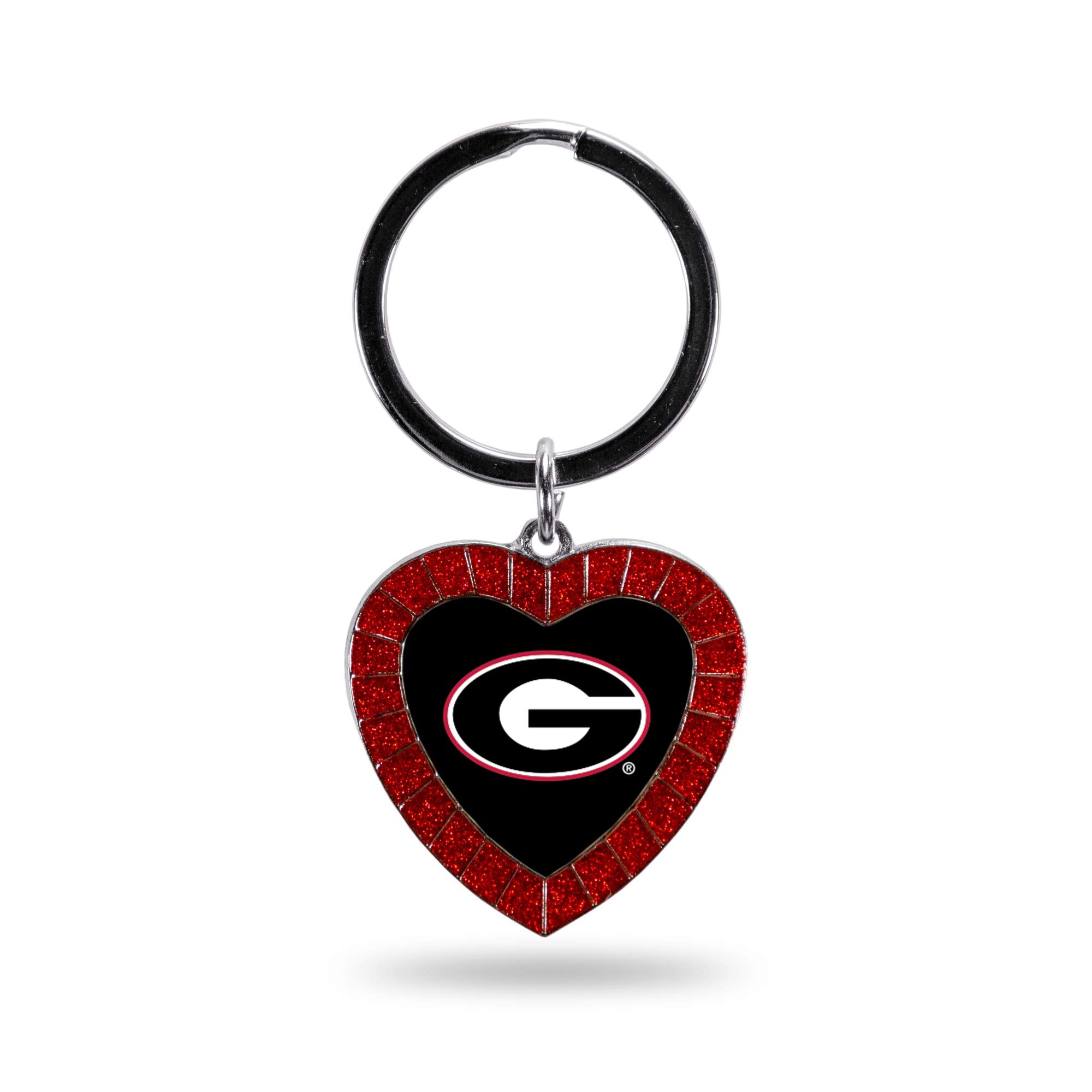 Rico Industries Ncaa Georgia Bulldogs Ncaa Rhinestone Heart Colored Keychain, Red, 3-Inches In Length