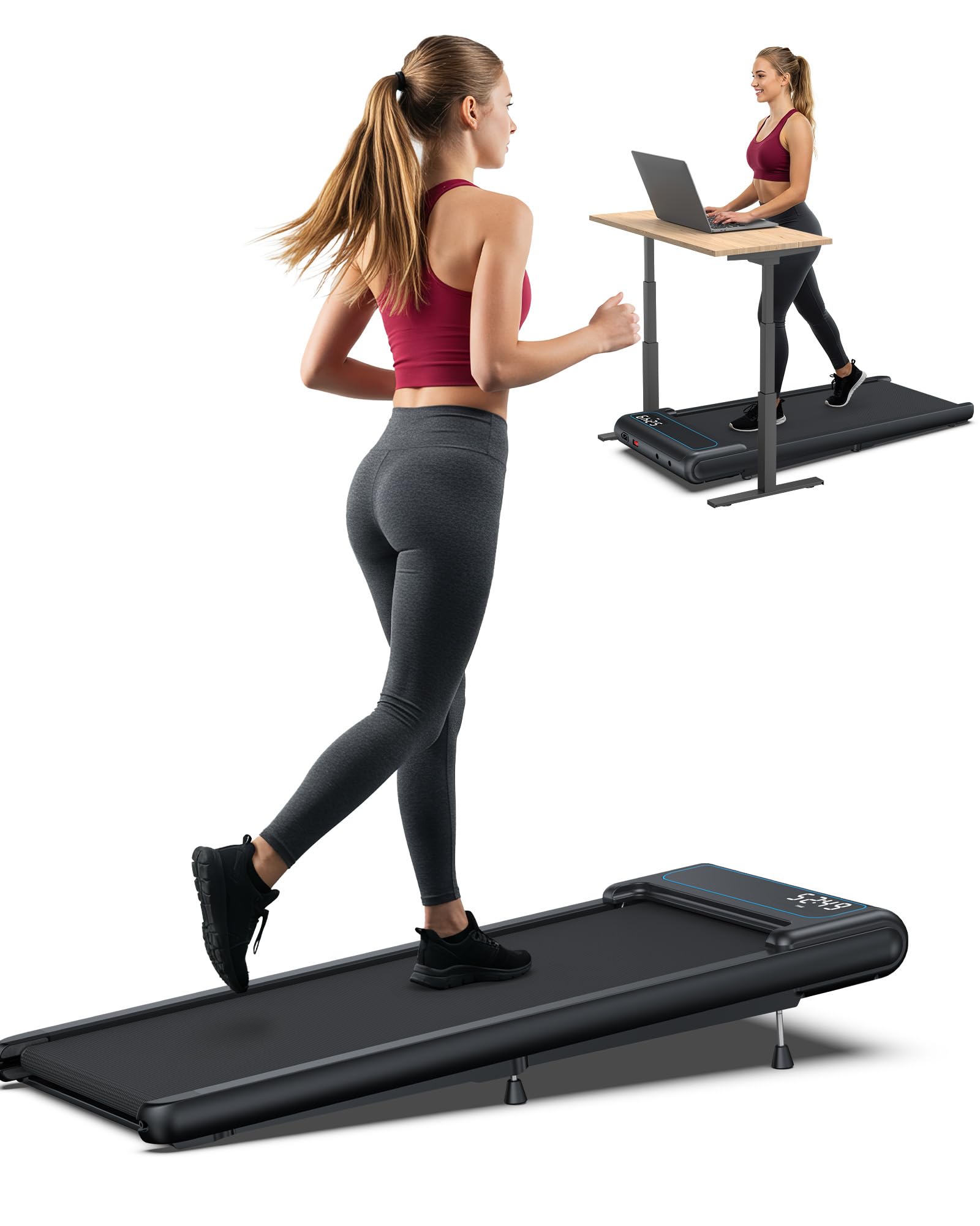 Wellfit 10% Incline Walking Pad, 2.5Hp 4Mph 265 Lb+ Capacity Treadmills For Home, Smart Treadmill With Mute Remote And App Contr