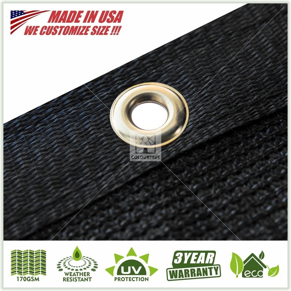Colourtree Customized Size Fence Screen Privacy Screen Black 6 X 24 - Commercial Grade 170 Gsm - Heavy Duty - 3 Years Warranty -