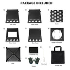 Camping Wood Stove, Portable Wood Burning Stove, Backpacking Folding Camp Tent Heat Mini Outdoor Stove With Carrying Bag, For Co