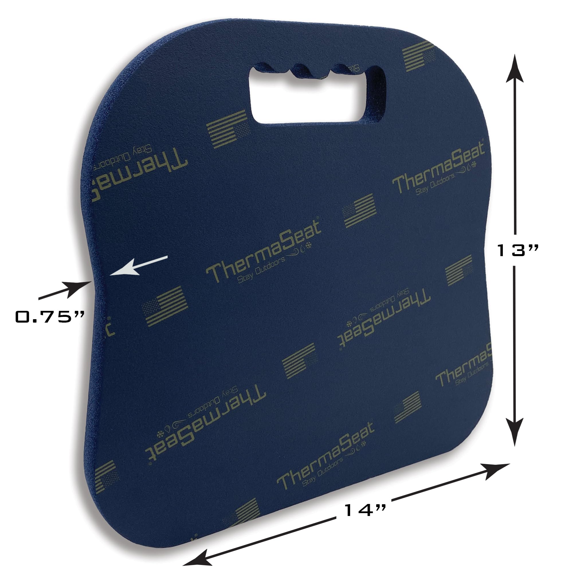 Northeast Products Therm-A-Seat Sport Cushion Stadium Seat Pad, Navy Blue 13''X14''X.75''