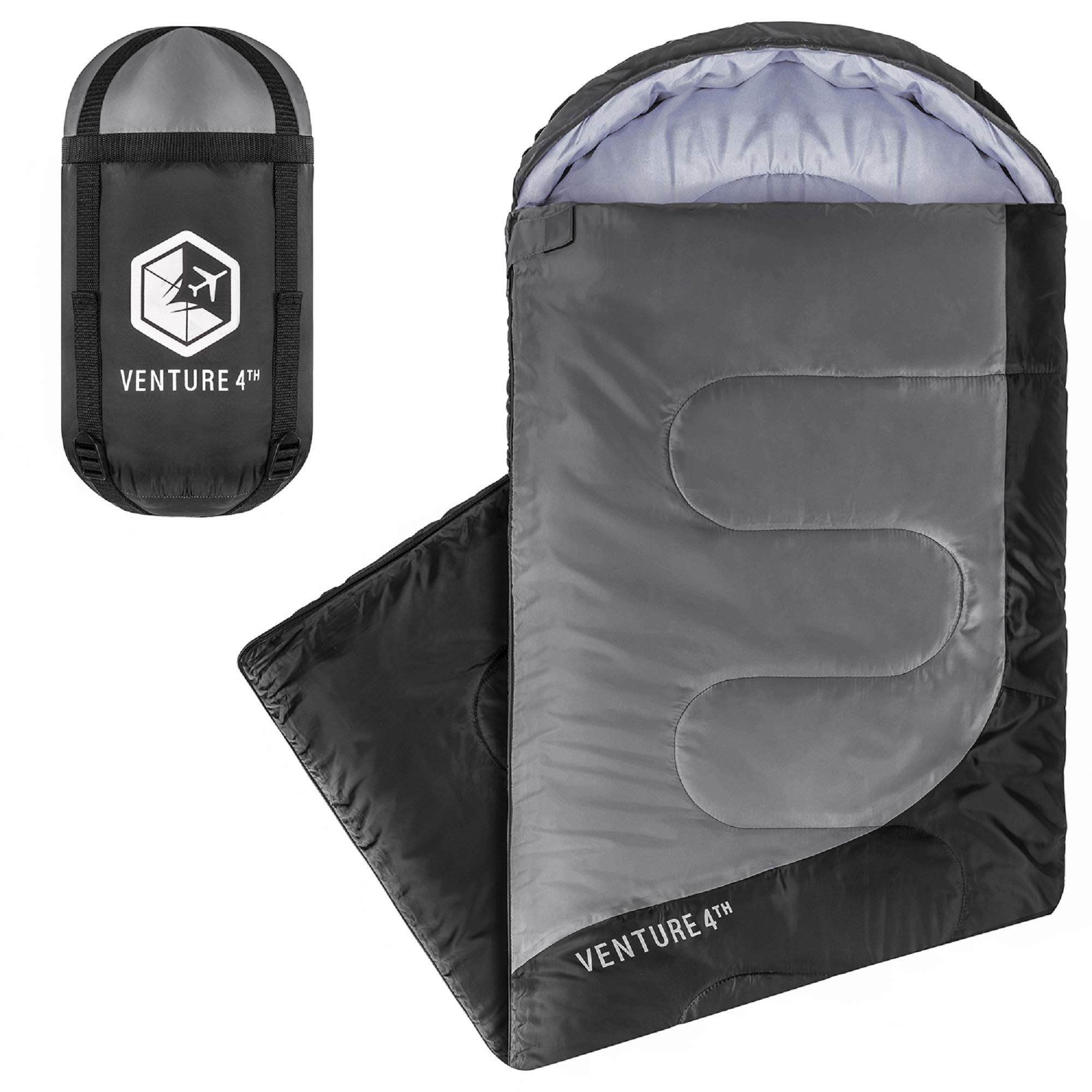 VENTURE 4TH Double 3-Season Backpacking Sleeping Bag, Camping Sleeping Bags for Adults, Kids & Couples - Lightweight, Comfortabl