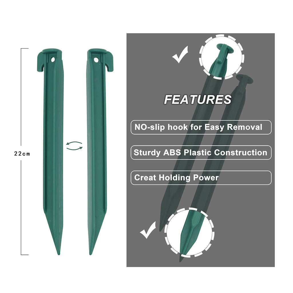 Camping Beach Tent Stake Pegs For Sand,12 Pack Tarp Stakes 9 Inch Canopy Stakes With Pouch, Plastic Light Ground Stakes For Camp