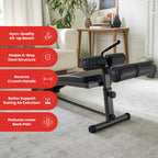 Finer Form Gym-Quality Sit Up Bench With Reverse Crunch Handle - Solid Ab Workout Equipment For Your Home Gym. More Effective Th