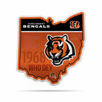 Rico Industries Nfl Football Cincinnati Bengals State Shape Shape Cut Pennant - Home And Living Room D  Cor - Soft Felt Ez To Ha