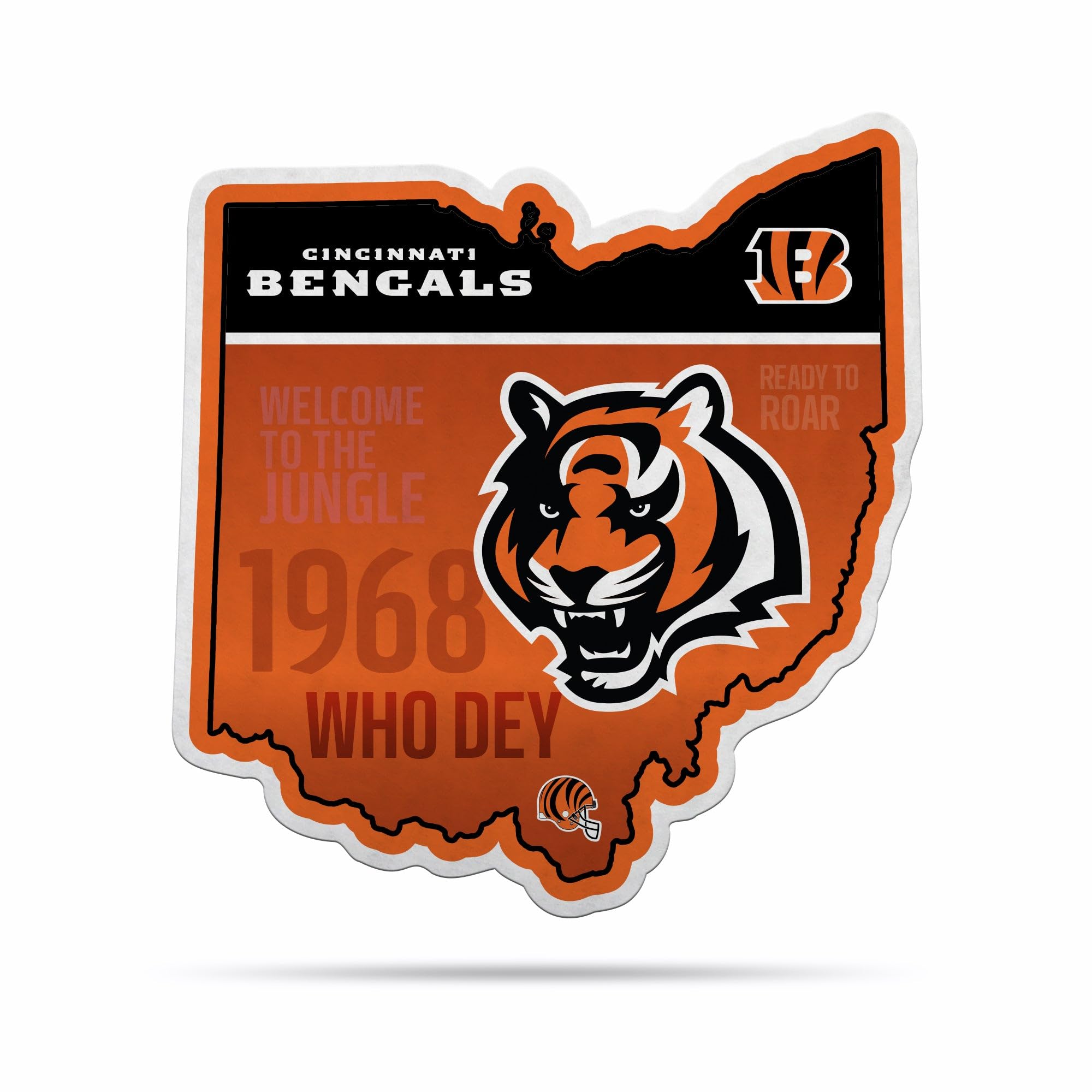 Rico Industries Nfl Football Cincinnati Bengals State Shape Shape Cut Pennant - Home And Living Room D  Cor - Soft Felt Ez To Ha