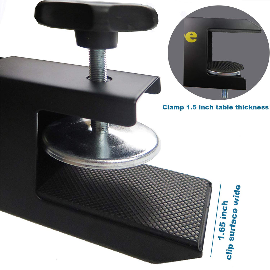 Comesee Professional Table Tennis Ping Pong Net Post Set Strength Screw Clamp With Net Clip Insert, 1.65 Inch Width Grip Holder,