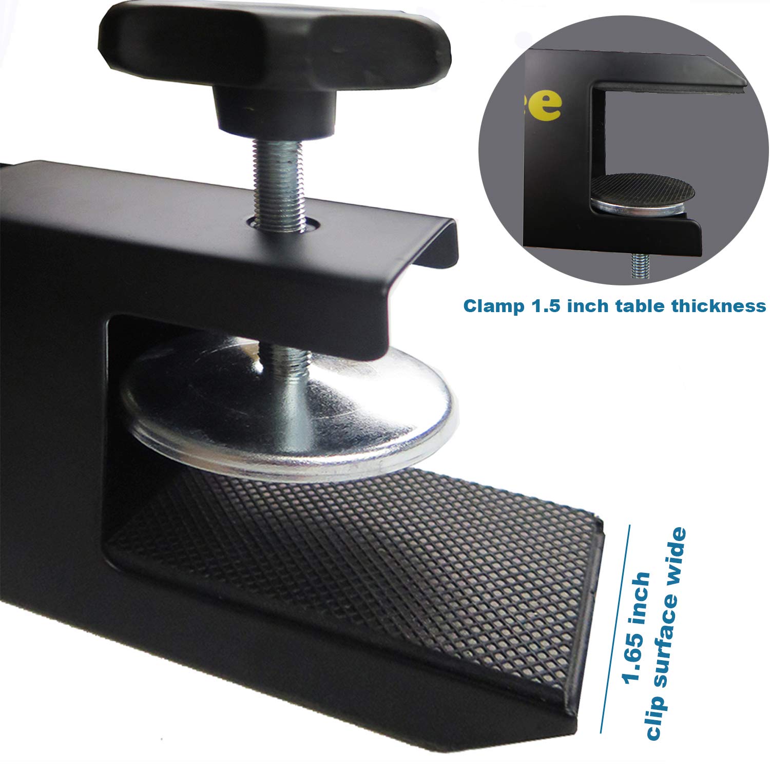 Comesee Professional Table Tennis Ping Pong Net Post Set Strength Screw Clamp With Net Clip Insert, 1.65 Inch Width Grip Holder,