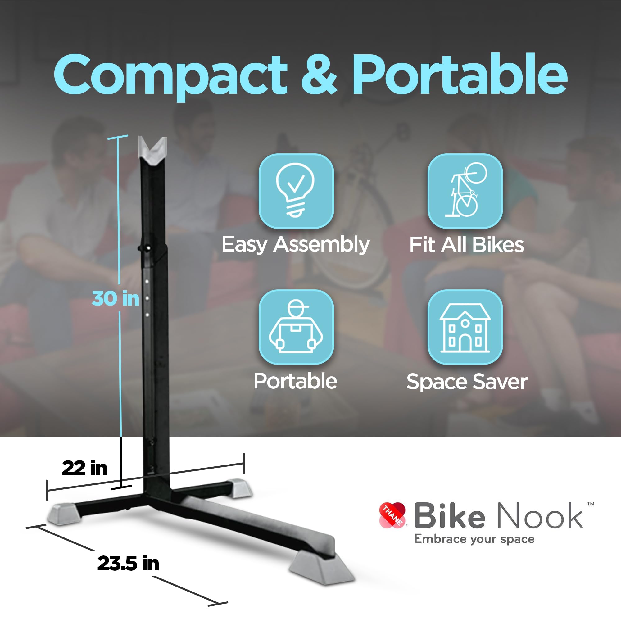 Bike Stand & Vertical Storage Rack By Bike Nook - The Original Vertical Bicycle Floor Stand For Garage Storage And Indoor And Ou