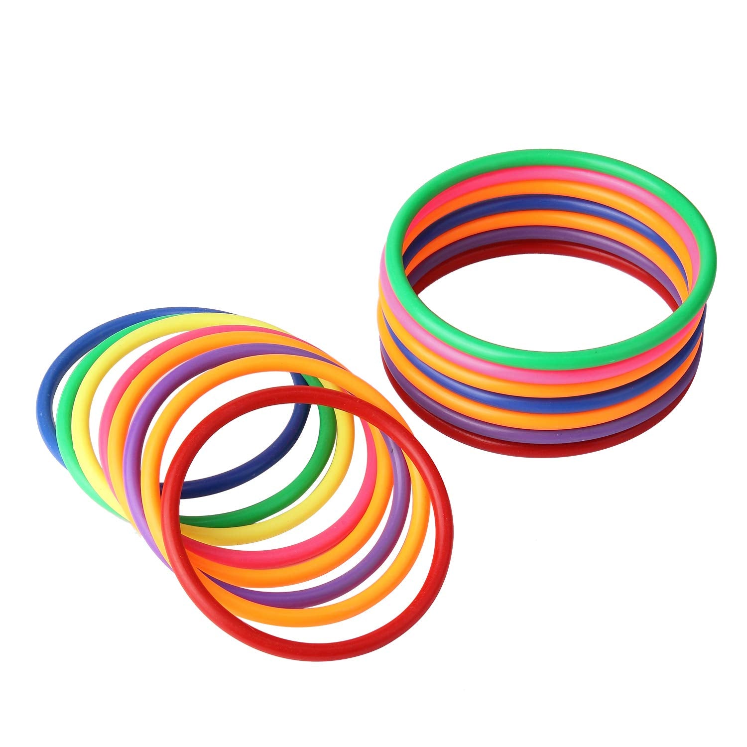 Hrlorkc 24Pcs Plastic Ring Toss Game Set Rings For Ring Toss For Kids Outdoor Games Plastic Carnival Rings Carnival Games For Ca