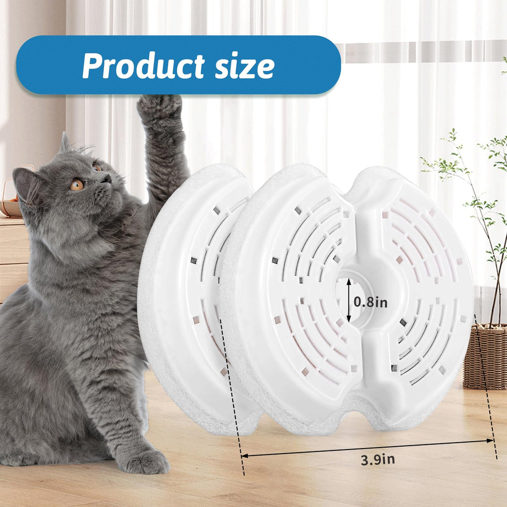 Cat Water Fountain Filters For 84Oz25L Stainless Steel Pet Fountain And 67Oz20L Plastic Cat Drinking Fountain, 8 Pack Pet Replac