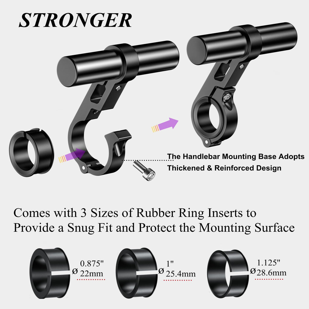 Brcovan Aluminum Alloy Handlebar Extensions For Bicycle & Motorcycle, Bike Handlebar Extender With Single Mounting Clamp Bracket